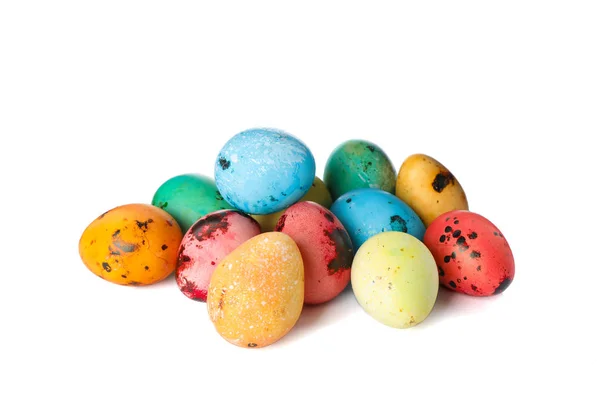 Telur Paskah Dekoratif Diisolasi Pada Latar Belakang Putih Tradisi Meriah — Stok Foto