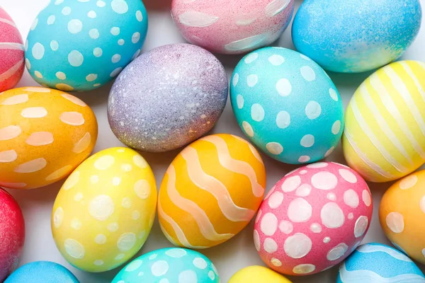 Arka Plan Olarak Dekoratif Paskalya Yumurtaları Metin Için Yer — Stok fotoğraf