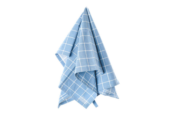 Folded fabric napkin isolated on white background