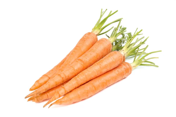 Ripe fresh carrots isolated on white background — Stock Photo, Image