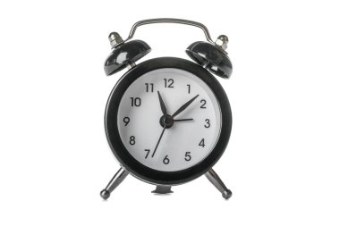 Beyaz arka plan üzerinde izole güzel retro çalar saat