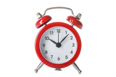 Beyaz arka plan üzerinde izole güzel retro çalar saat