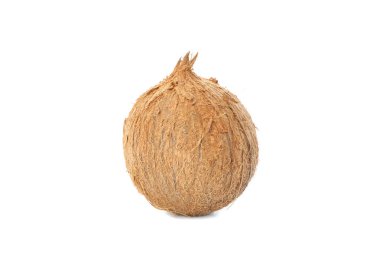 Beyaz arka plan üzerinde izole taze tropikal Hindistan cevizi