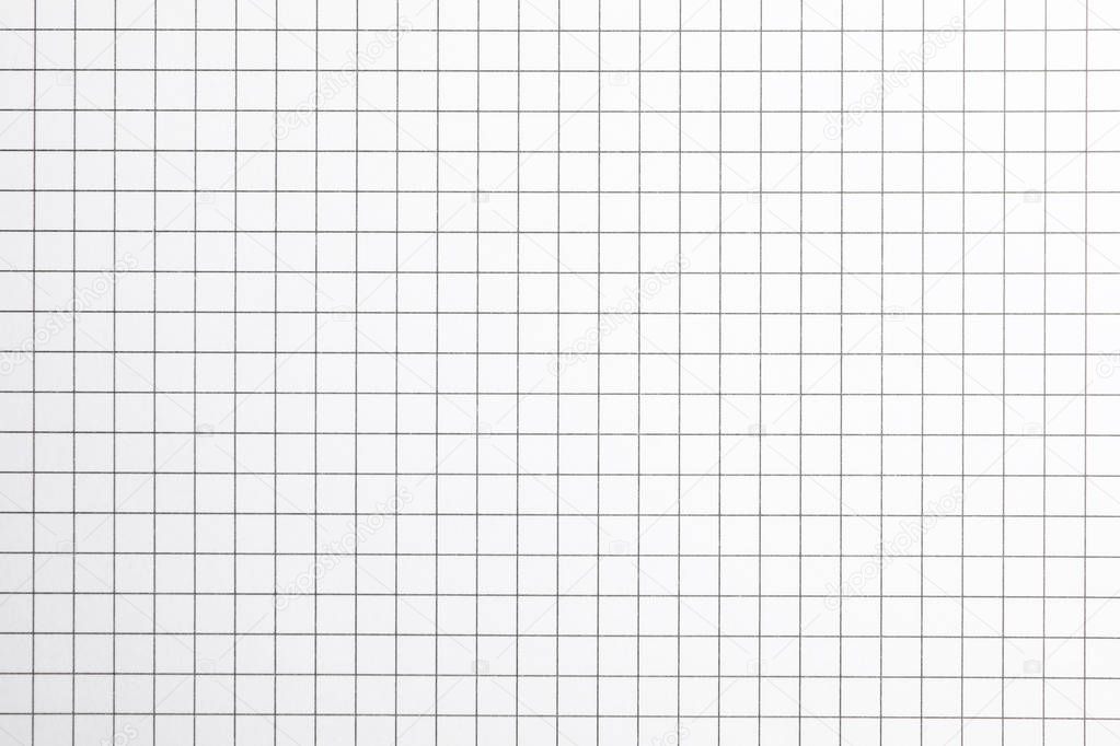 Sheet of notebook with grid texture as background, space for tex
