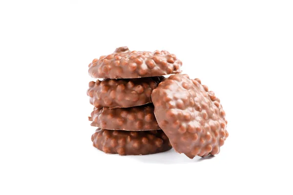 Στοίβα τα μπισκότα σοκολάτας γέμιση καραμέλας απομονωμένη της Πεντηκοστής — Φωτογραφία Αρχείου