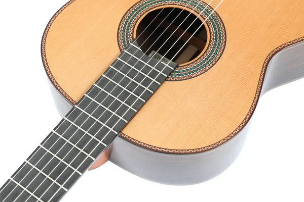 白い背景に孤立した美しいクラシックギター — ストック写真