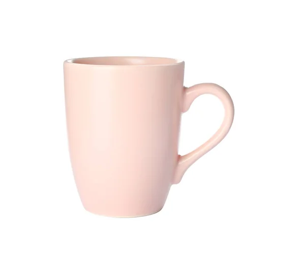 Taza de cerámica vacía aislada sobre fondo blanco — Foto de Stock