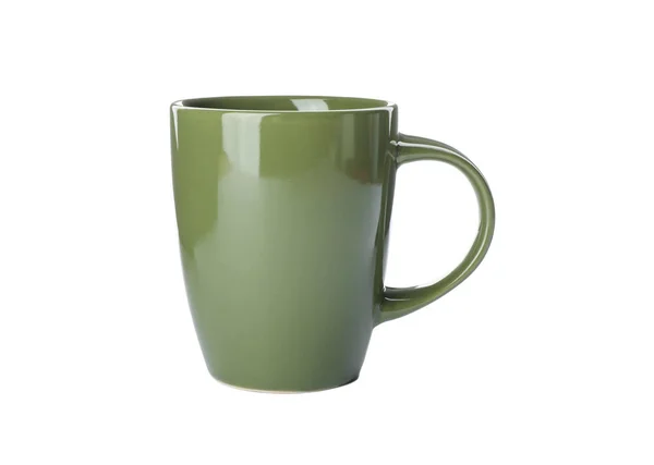 Taza de cerámica vacía aislada sobre fondo blanco — Foto de Stock