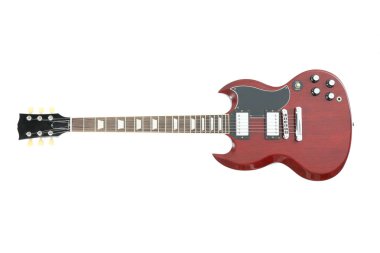 Güzel altı - yaylı elektrik gitar beyaz backgro izole