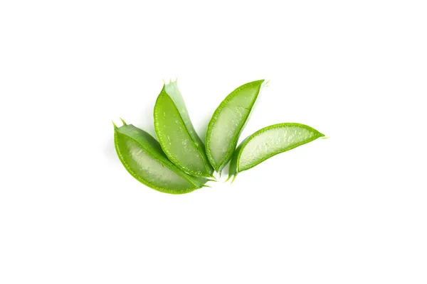 Aloe Vera skivor isolerade på vit bakgrund. Örtmedicin — Stockfoto