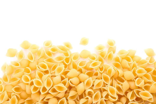 Pasta isolated on white background. Uncooked whole wheat pasta — Stock Photo, Image