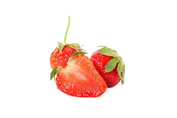 Strawberries isolated on white background. Summer sweet fruits a — Stock Photo, Image