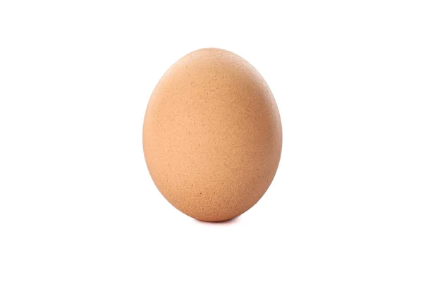 Brązowe jajko kurze izolowane na białym tle — Zdjęcie stockowe