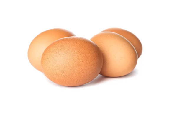 Brown chicken eggs isolated on white background — Stock Photo, Image