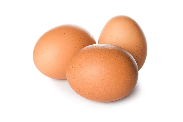 Τηγανίστε το κοτόπουλο αυγά που απομονώνονται σε λευκό φόντο — Φωτογραφία Αρχείου
