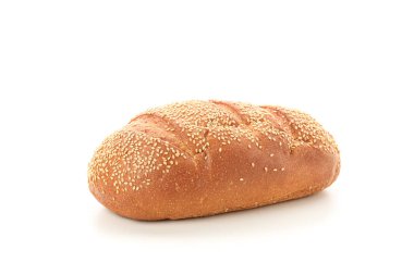Beyaz arka planda izole edilmiş beyaz buğday ekmeği. Fırın ürünleri