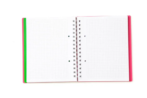 白い背景に隔離された正方形の空のノートブック — ストック写真