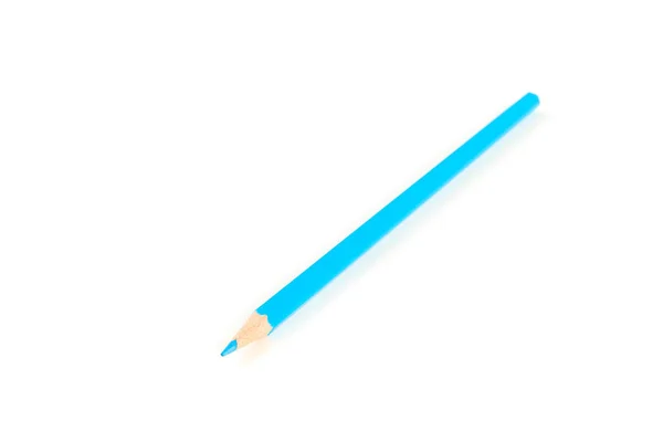 Lápis de cor isolado no fundo branco, close-up. Papelaria — Fotografia de Stock