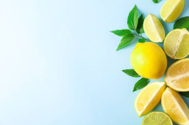 Renk arka plan üzerinde narenciye ile düz yatıyordu kompozisyon, alan için 