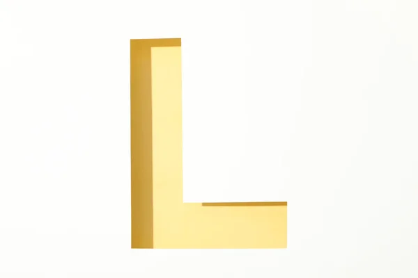 Кольорова літера L на білому тлі, простір для тексту — стокове фото