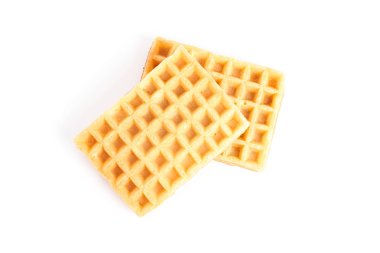 Beyaz arka planda izole tatlı Belçika waffle