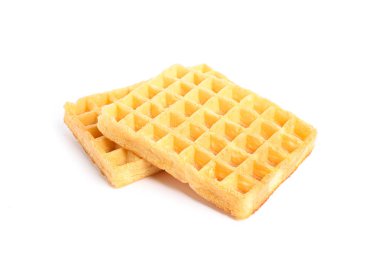 Beyaz arka planda izole tatlı Belçika waffle