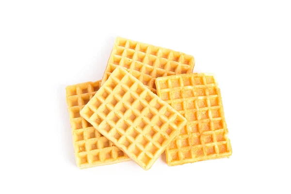 Zoete Belgische wafels geïsoleerd op witte achtergrond — Stockfoto