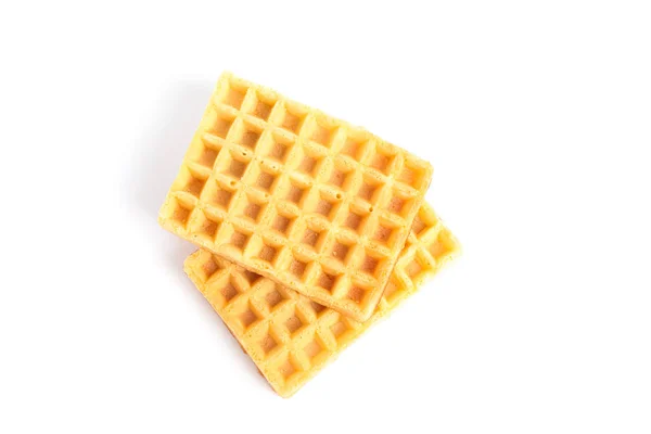 Beyaz arka planda izole tatlı Belçika waffle — Stok fotoğraf
