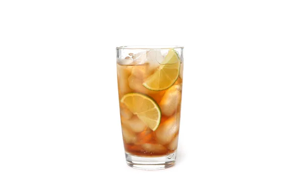 Glas kalte Cola isoliert auf weißem Hintergrund — Stockfoto