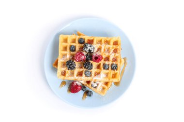 Beyaz arka plan üzerinde izole tabak tabak tabak tabak tabak tabak ile Waffle