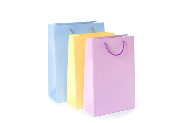 Color paper bags isolated on white background — Stock Photo, Image