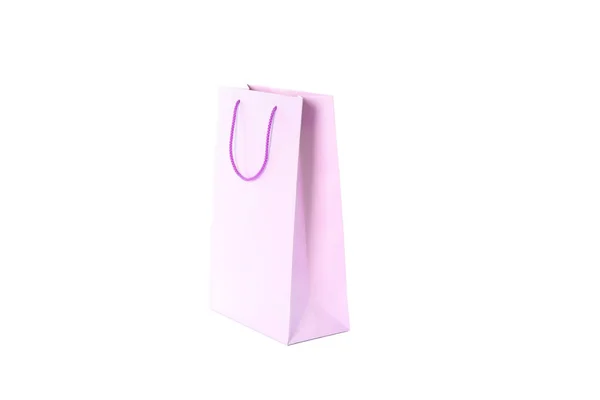 Purple paper bag isolated on white background — Stock Photo, Image