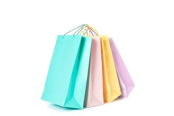 Multicolor paper bags isolated on white background — Stock Photo, Image