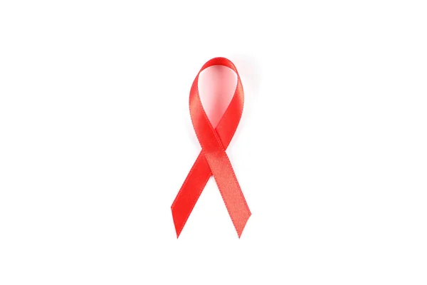 Red awareness ribbon isolated on white background — Stock Photo, Image