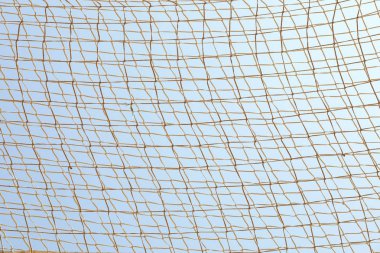 Mavi gökyüzü arka plan, metin için alan karşı Futbol net