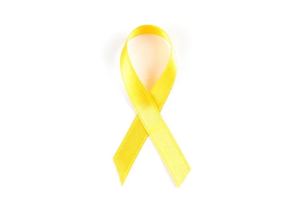 Ruban de sensibilisation jaune isolé sur fond blanc — Photo