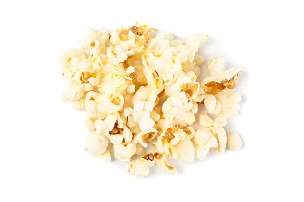 Popcornstapel isoliert auf weißem Hintergrund, Nahaufnahme — Stockfoto
