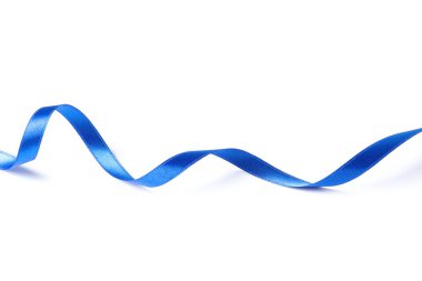 Mavi şerit beyaz arka plan üzerinde izole. Hediye konsepti