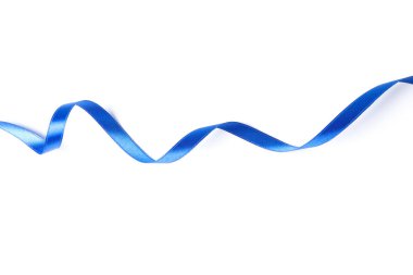 Mavi şerit beyaz arka plan üzerinde izole. Hediye konsepti