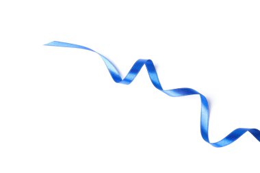 Mavi şerit beyaz arka plan üzerinde izole. Hediye konsepti