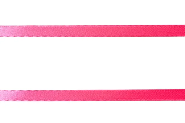 흰색 배경에 격리 된 분홍색 리본. 기프트 컨셉 — 스톡 사진