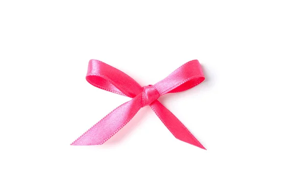 粉红色蝴蝶结孤立在白色背景上。礼品概念 — 图库照片