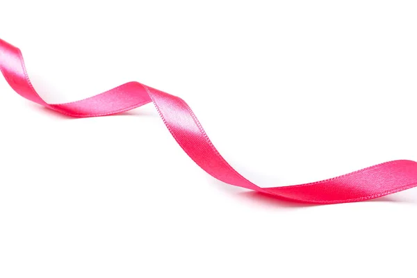 흰색 배경에 고립 된 분홍색 리본입니다. 기프트 컨셉 — 스톡 사진