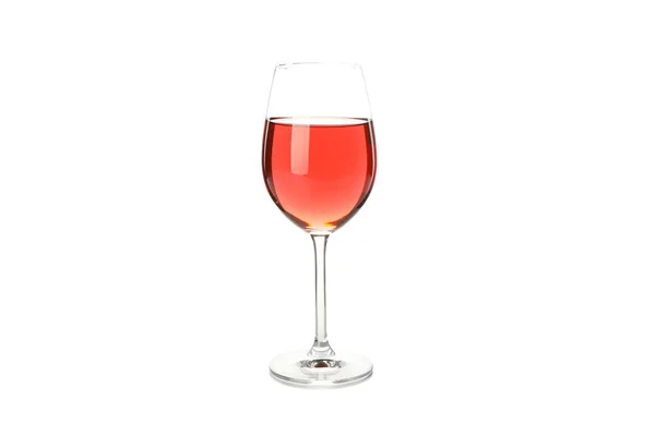 Vidrio con vino rosa aislado sobre fondo blanco —  Fotos de Stock