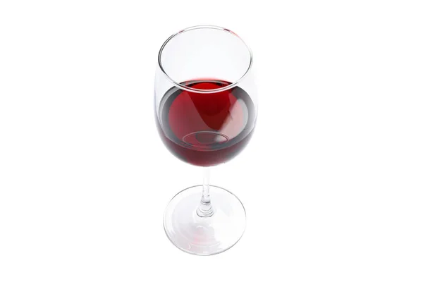 하얀 배경에 붉은 포도주를 분리 해 놓은 유리 — 스톡 사진