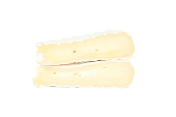 Pieces of camembert isolated on white background — Stock Photo, Image