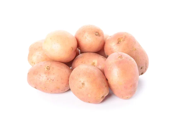 Grupo de patatas frescas aisladas sobre fondo blanco — Foto de Stock