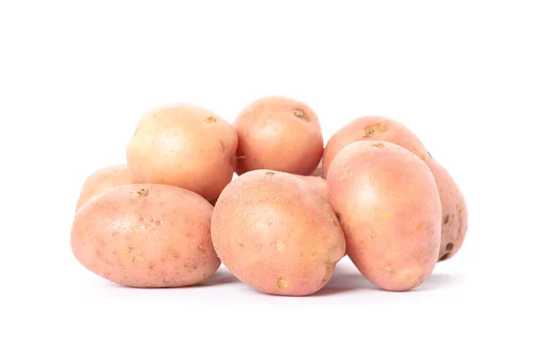 Beyaz arka planda izole taze patates Grubu — Stok fotoğraf