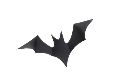 Beyaz arka planda izole dekoratif siyah yarasa