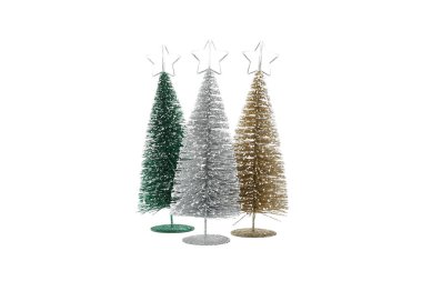 Beyaz arka planda izole dekoratif noel ağaçları